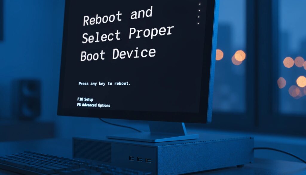 Reboot and Select Proper Boot Device
